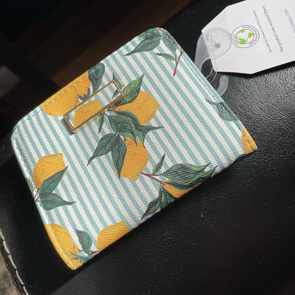 Baby blue Wallet with peaches!